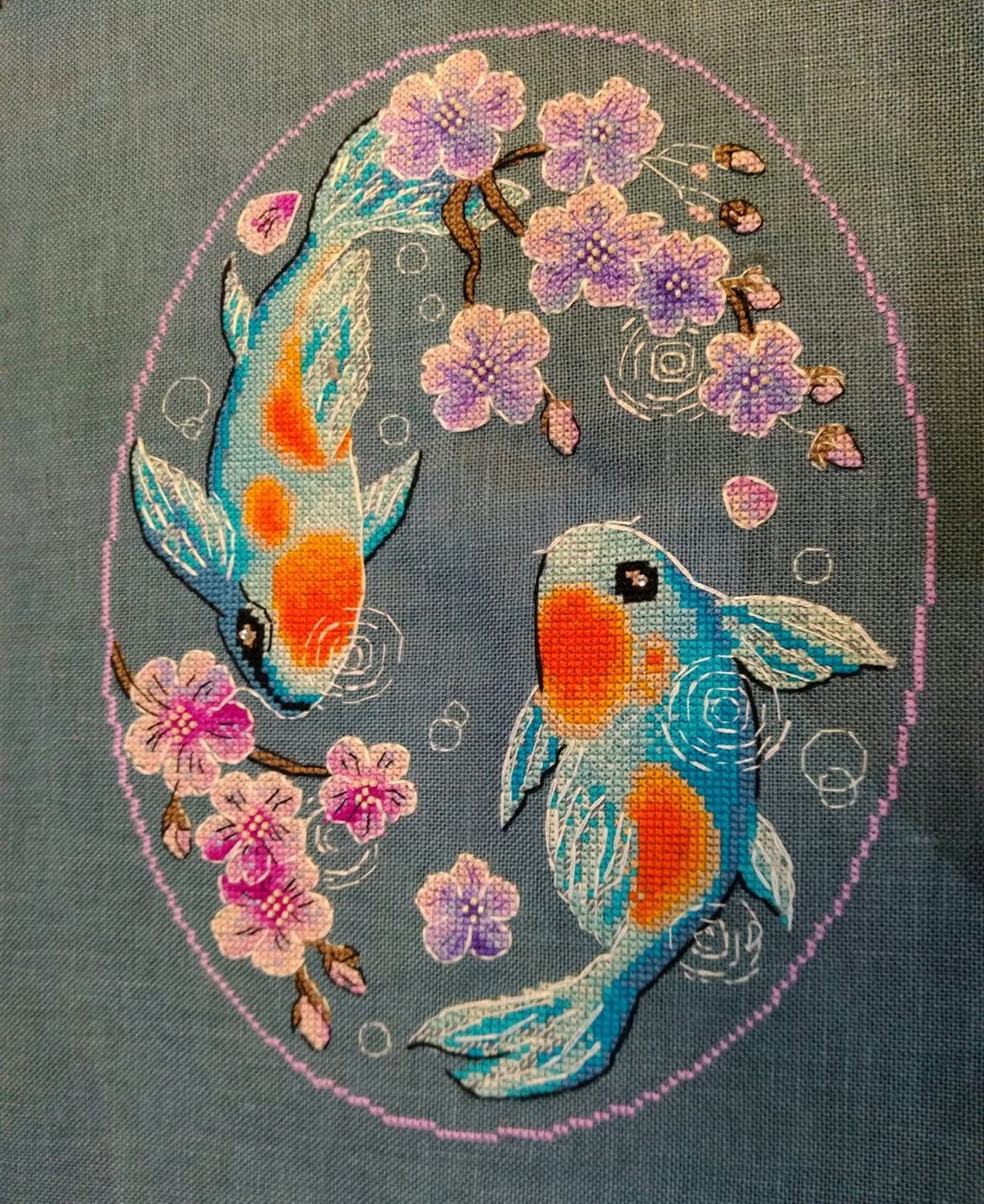Koi Fish Cross Stitch Pattern Pdf Japanese Colorful Hand Etsy