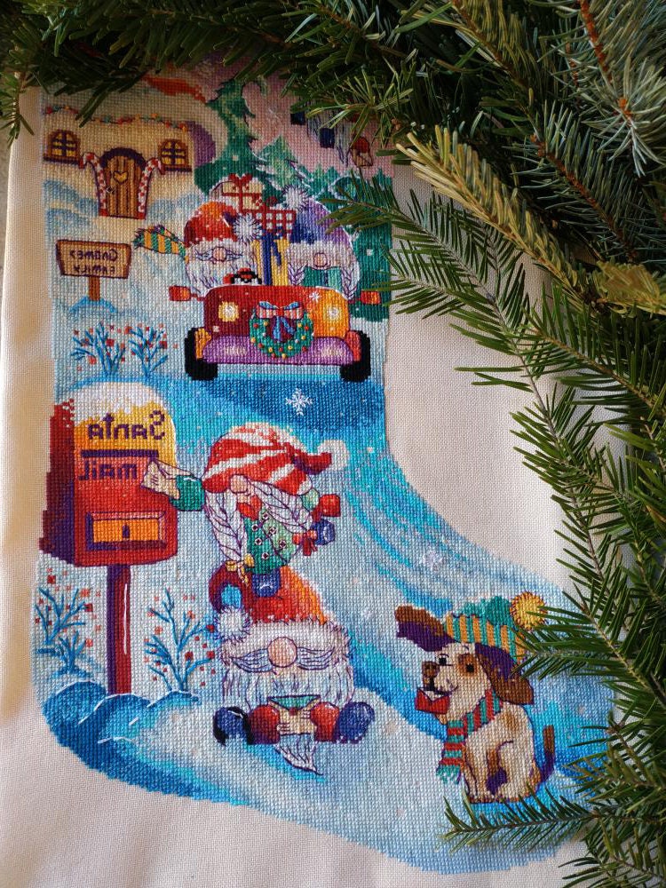 Christmas Stocking Cross Stitch Pattern Pdf Funny Gnomes Whimsical Winter Embroidery Santa Sock Nordic Holiday Needlepoint Digital Download - Etsy donna-kooler-s-ultimate-christmas-stocking-collection-cross-stitch