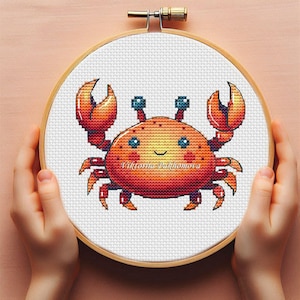 ベビーカニのクロスステッチパターン pdf カラフルな海の生き物の動物の子供用刺繍 ミニ保育室の装飾 かわいい新しい女の子男の子のベビーシャワーのタペストリー