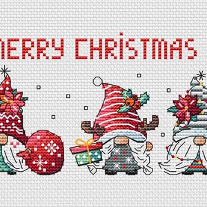 Christmas gnome cross stitch pattern pdf Funny bookmark ornament embroidery diy Nordic leprechaun nursery wall decor birthday gift for her image 7