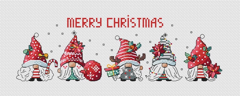 Christmas gnome cross stitch pattern pdf Funny bookmark ornament embroidery diy Nordic leprechaun nursery wall decor birthday gift for her image 7