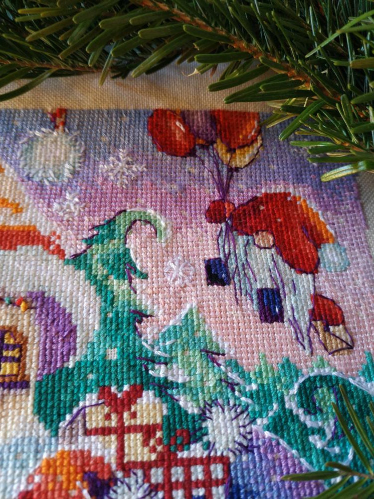Christmas Stocking Cross Stitch Pattern Pdf Cute Gnomes Etsy