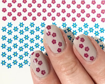 Tiny Flower Nail Decals: Cherry Blossom Summer Nail Art