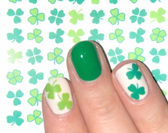 clover nail decals Ireland St Patrick's day good luck nail art