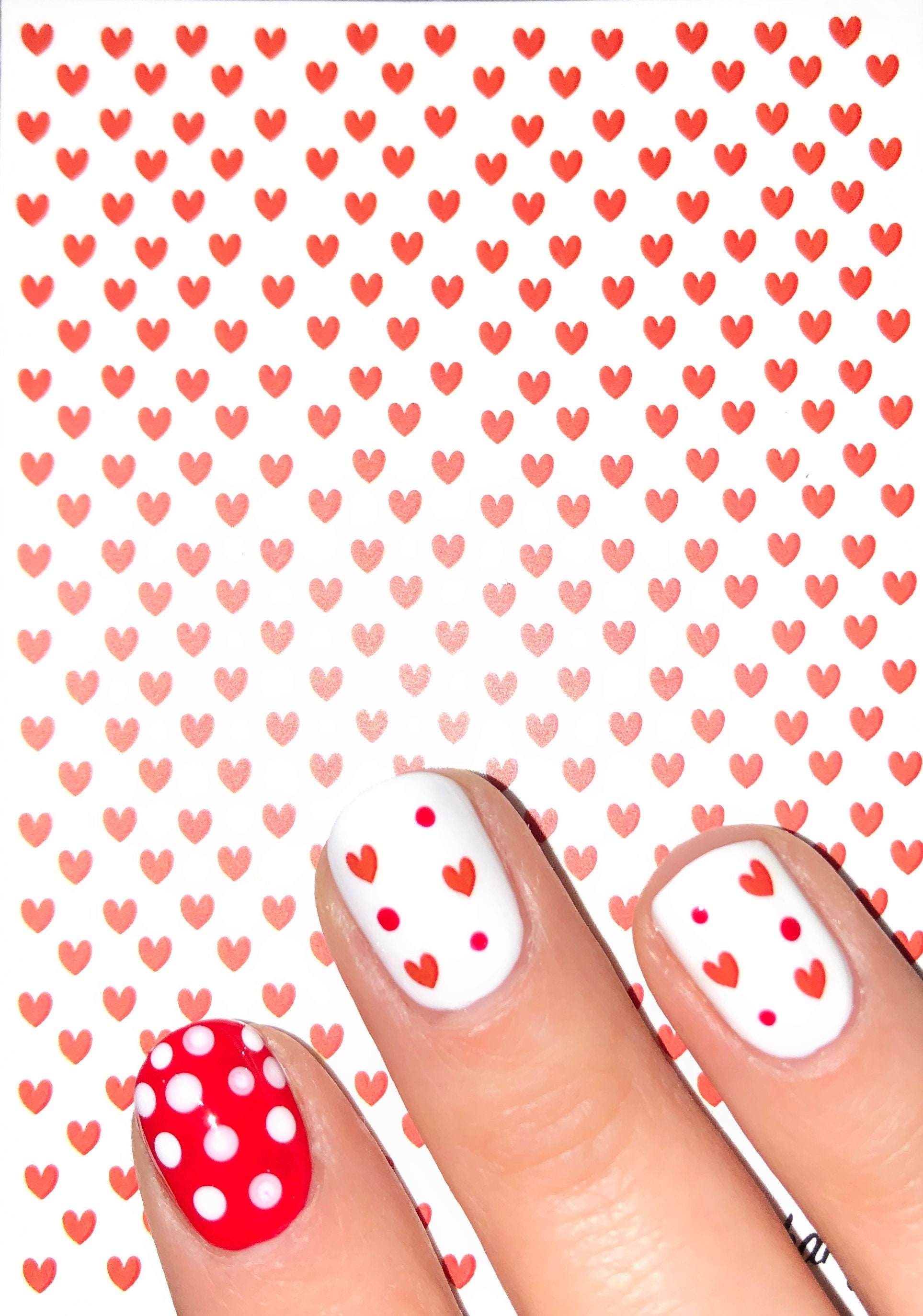Tiny Red Heart Nail decals