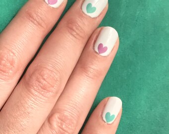 cute heart nail water decals sweet dainty summer holiday weekend vibes party funny candy nail art