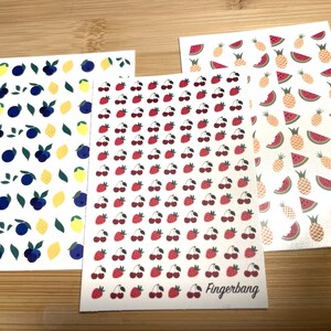 strawberries cherries pinapple watermelon blueberry lemon leaves summer nail art fruit decals nail stickers
