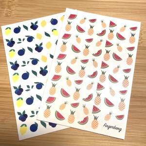 pinapple strawberry lemons blueberries nail art nail decals nail stickers fruit summer party