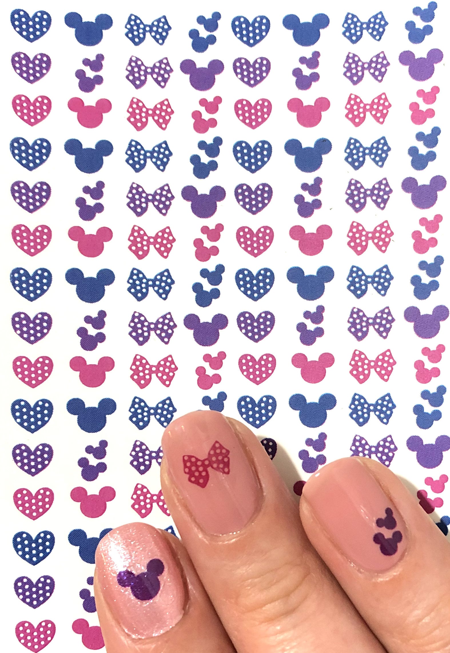 $5.63 - Minnie Mouse Disney nail transfers - illustrated nail art