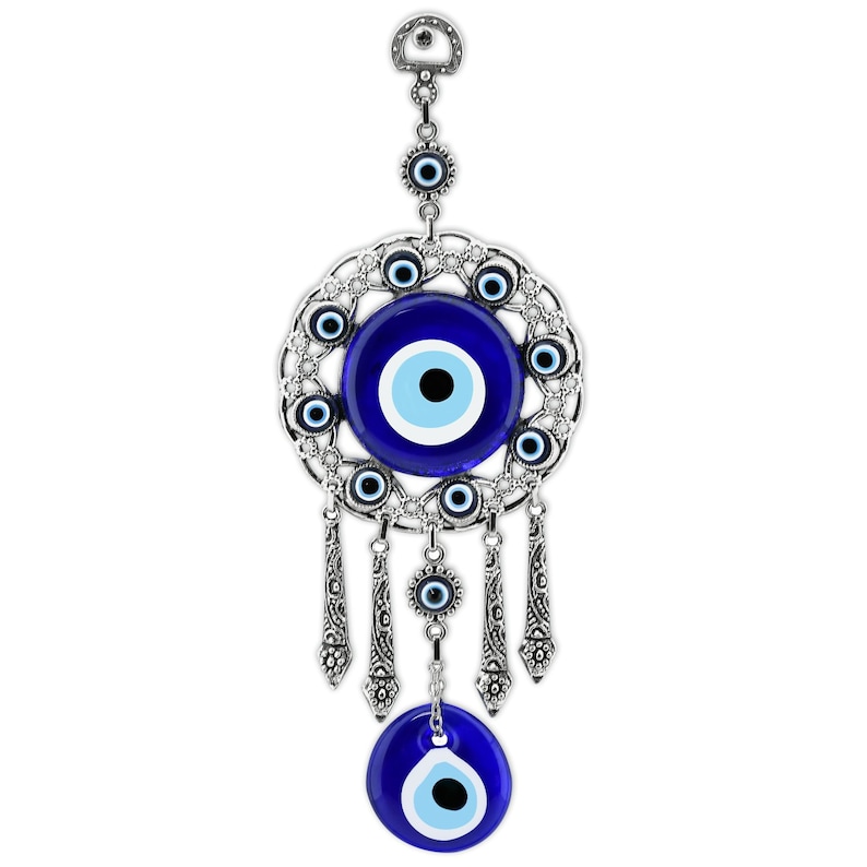 Turkish Glass Amulet Classic Blue Evil Eye Blessing Charm Wall Hanging Home Pendant Ornaments