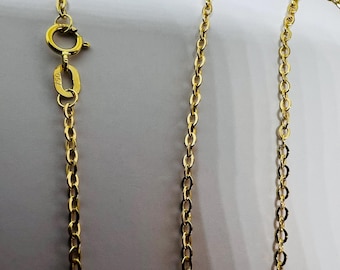 18k solid yellow gold chain, 60 cm, 1.70 mm, 750/1000