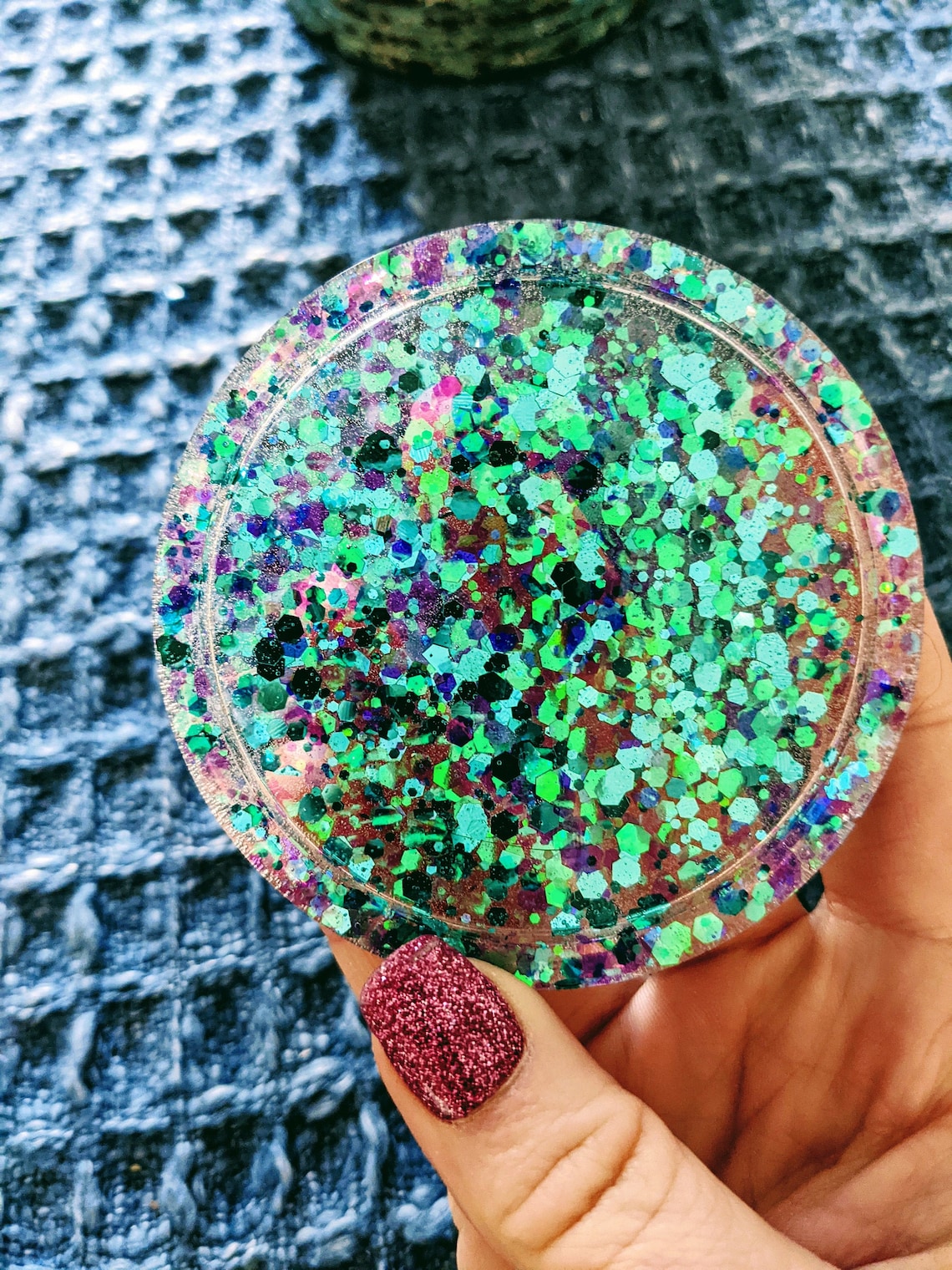Glitter Resin Coaster Etsy