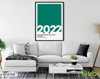 ETSY Colour of the Year 2022 - EMERALD GREEN - Enhanced 2022 - Pantone® Style Inspired Colour Poster,  - In sizes A4 - A0