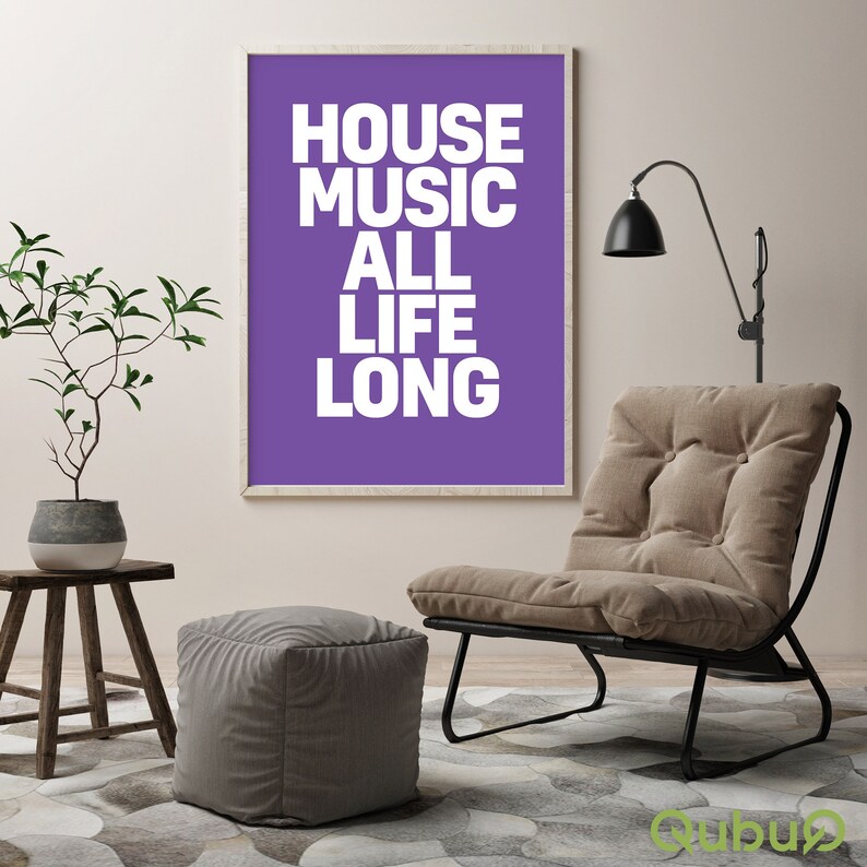 House Music All Life Long Portrait Poster A4 A0 Defected Records. Etsy UK