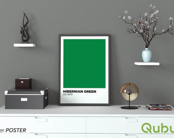 HIBERNIAN / HIBS GREEN - Pantone® Style Inspired Football Colour Poster- In sizes A4 - A0