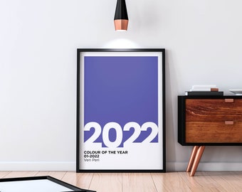 Pantone Colour of the Year 2022 - VERI PERI  - Enhanced 2022 - Pantone® Style Inspired Colour Poster,  - In sizes A4 - A0