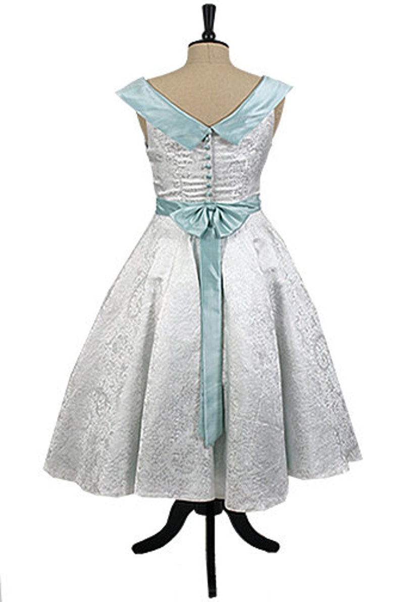 T-length 50's Style Retro Wedding Dress. Silk Brocade - Etsy UK