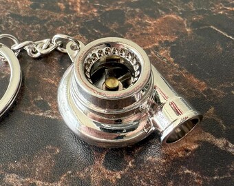 Metal Turbocharger Keyring Steel Keychain | Car Lover Gift | Metal Automotive Keyring | Mechanic Gift | Handmade Style Garage Accessory