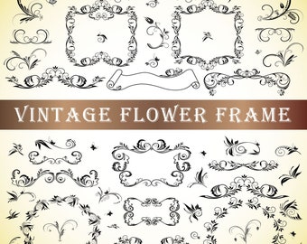 Download Clip Art Flower Decor Svg Floral Svg Design Element Svg Text Divider Svg Clipart Flourish Svg Ornament Svg Floral Element Svg Dxf Files Cricut Art Collectibles