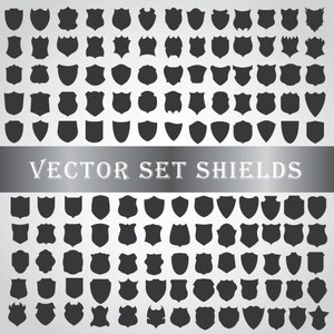 Shield SVG, badge svg, shield cricut DXF, shield silhouette, Vector shape, Bundle shield Silhouette, shield vector, shield outline, cut file