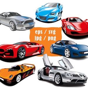 Sport Car SVG PNG JPG Digital Printable Car Teenager Room Decoration Vehicle decor Clipart Print download svg car file digital car clipart