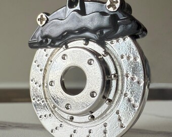 Brake Disc Black Keychain | Car Lover Gift | Metal Automotive Keyring | Mechanic Gift | Handmade Style Garage Accessory