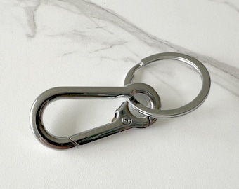 Metal Carabiner Keychain | Car Lover Gift | Metal Automotive Keyring | Mechanic Gift | Handmade Style Garage Accessory