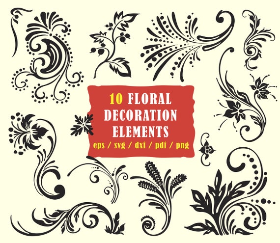 Floral Svg Flourish Png Swirls Svg Decoration Svg Spring | Etsy