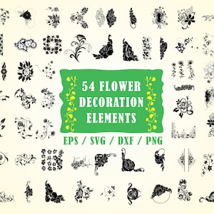 Floral svg, flourish png, Swirls Svg, Decoration svg, spring svg, swirl svg, DXF files cricut, silhouette floral ornament printable, Divider