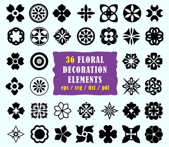 Download Clip Art Flower Decor Svg Floral Svg Design Element Svg Text Divider Svg Clipart Flourish Svg Ornament Svg Floral Element Svg Dxf Files Cricut Art Collectibles