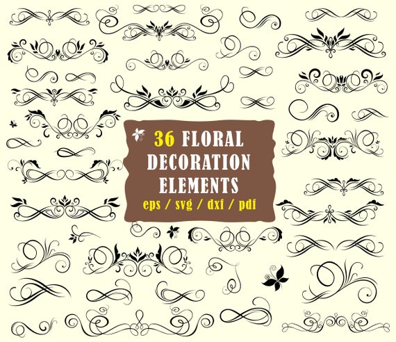 Download Floral Svg Flower Decor Svg Design Element Svg Flourish Etsy