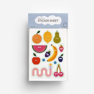 Kus gesneden fruit stickervel
