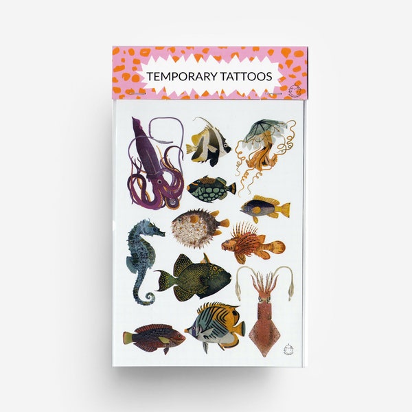 Tatouages Temporaires Poissons DIN A6