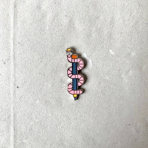Enamel Pin Worm Pen