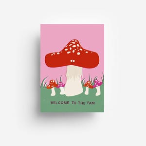 Mushroom Fam Postcard DIN A6