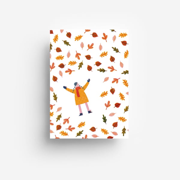 Leaves Postcard DIN A6