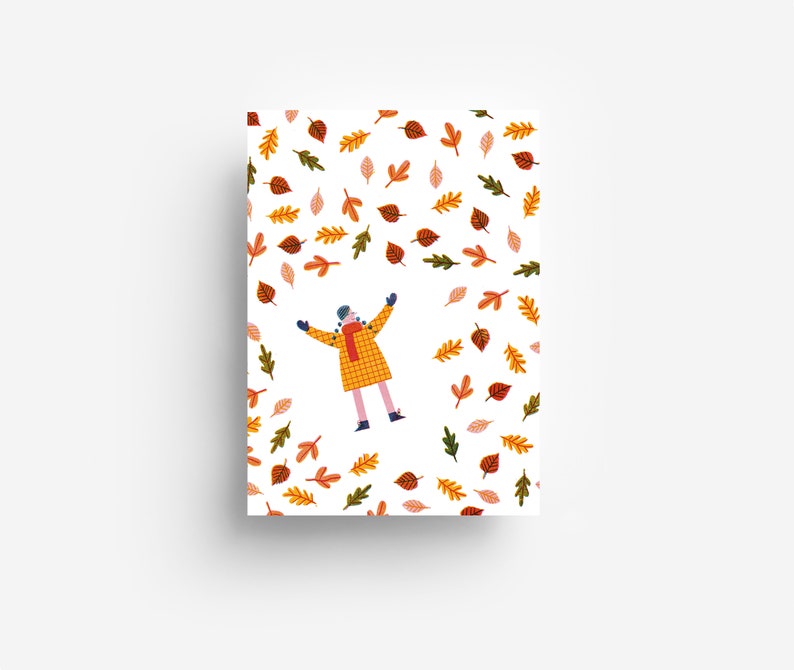 Cartolina con foglie DIN A6 immagine 1
