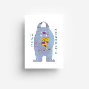 Monster Congrats Postcard DIN A6