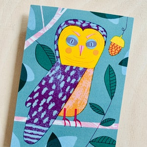 Carte postale hibou DIN A6 image 4