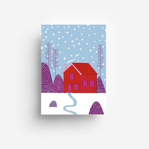 Carte postale Maison d'hiver DIN A6 image 1