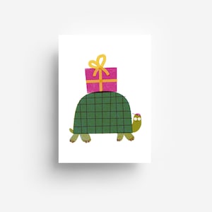 Turtle Present Postcard DIN A6