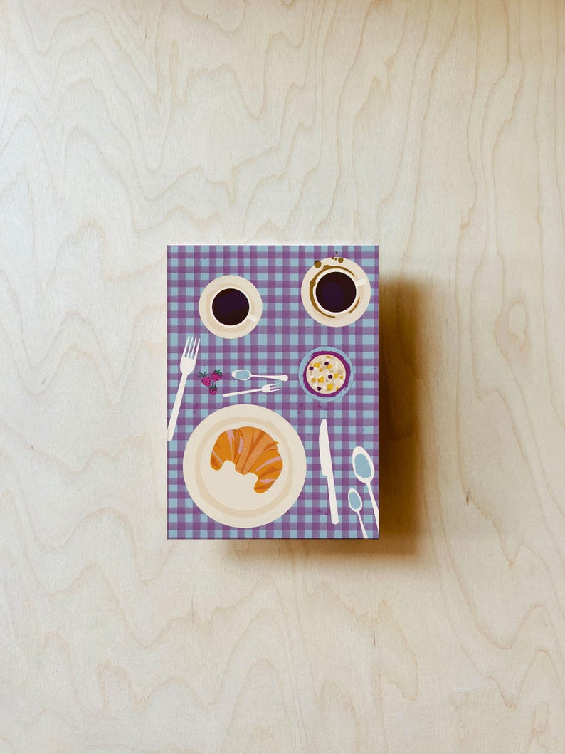 Carte postale de petit-déjeuner au café DIN A6 image 3