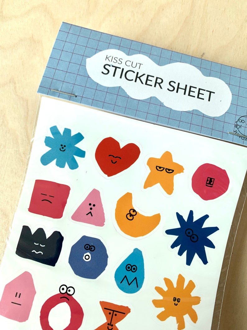 Kiss Cut Emotions Sticker Sheet - Etsy
