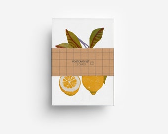 Jeu de cartes postales de fruits (12 cartes) DIN A6