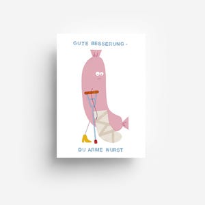 Carte postale de saucisses pauvres DIN A6