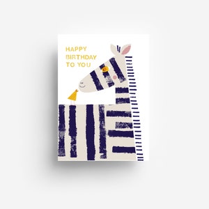 Birthday Zebra Postcard DIN A6