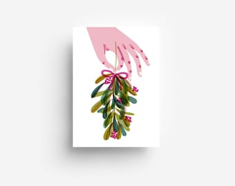 Mistletoe Postcard DIN A6