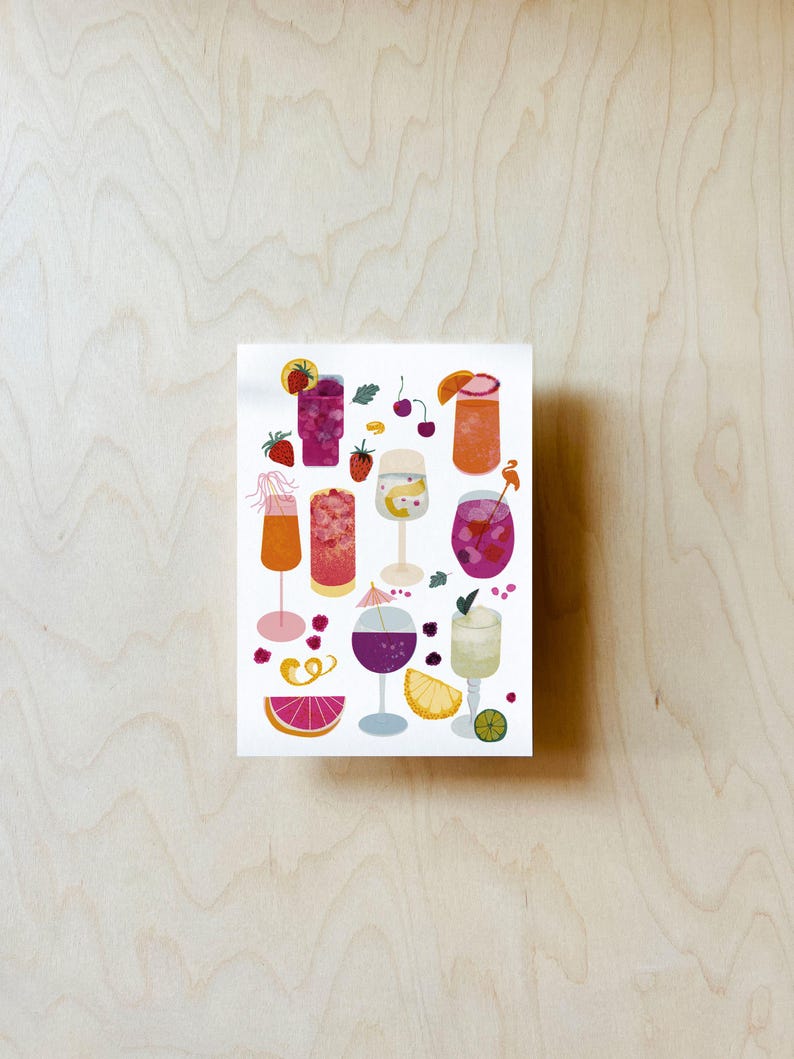 Carte postale de boissons DIN A6 image 3