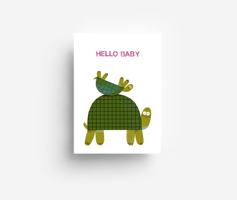 Carte postale Bébé Tortue DIN A6 image 1