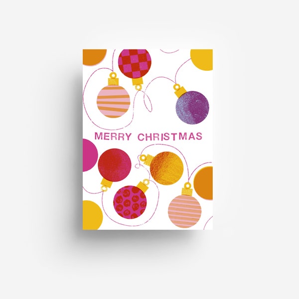 Christmas Bulbs Postcard DIN A6